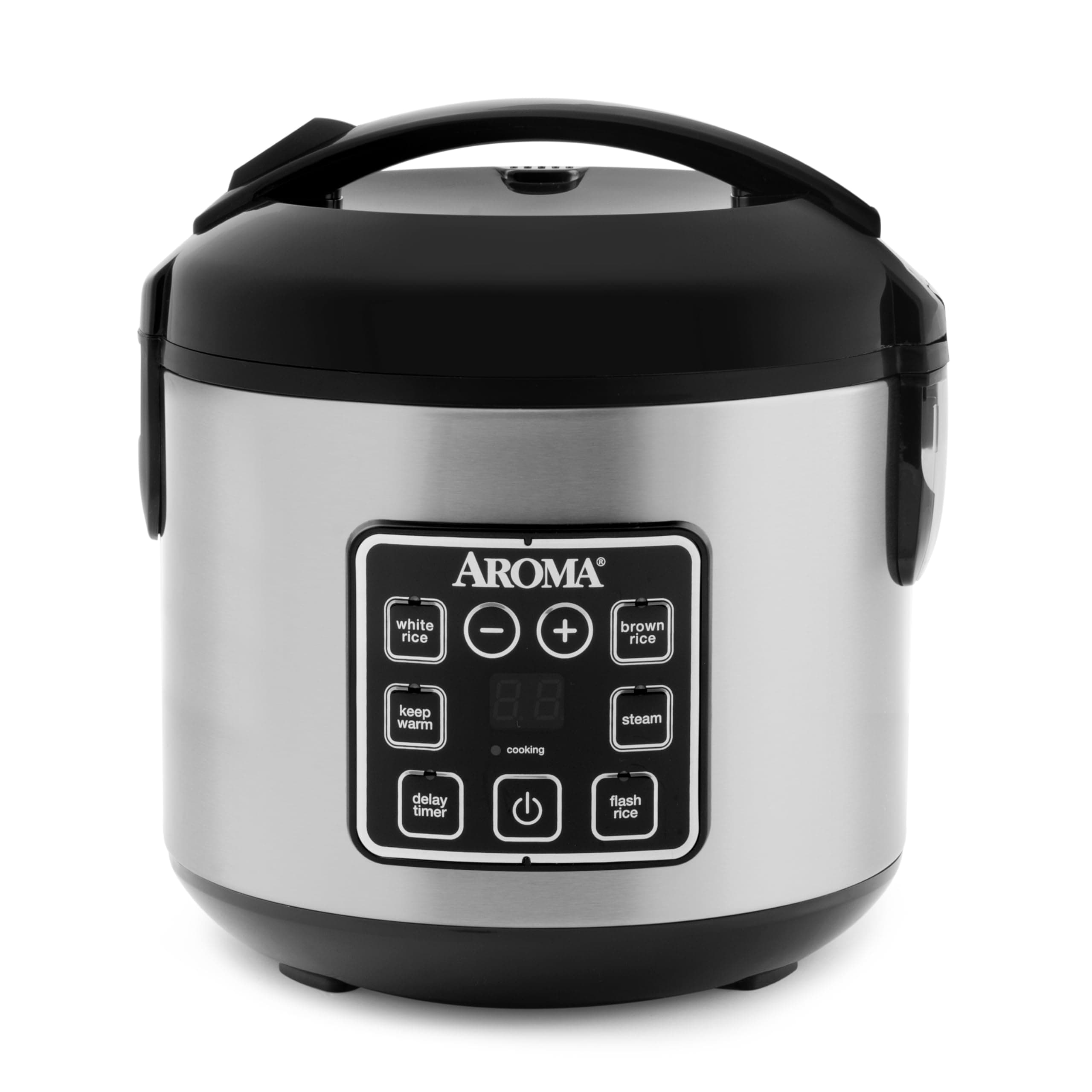 8 Cup Stainless Steel Cool Touch Digital Rice/Multicooker/Food Steamer, Black