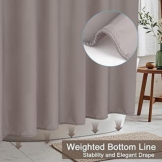 AooHome Stall Size 36x72 Inch Shower Curtain Liner, Half Size Solid Shower Curtain with Hooks, Weighted Hem, Waterproof, Chocolate