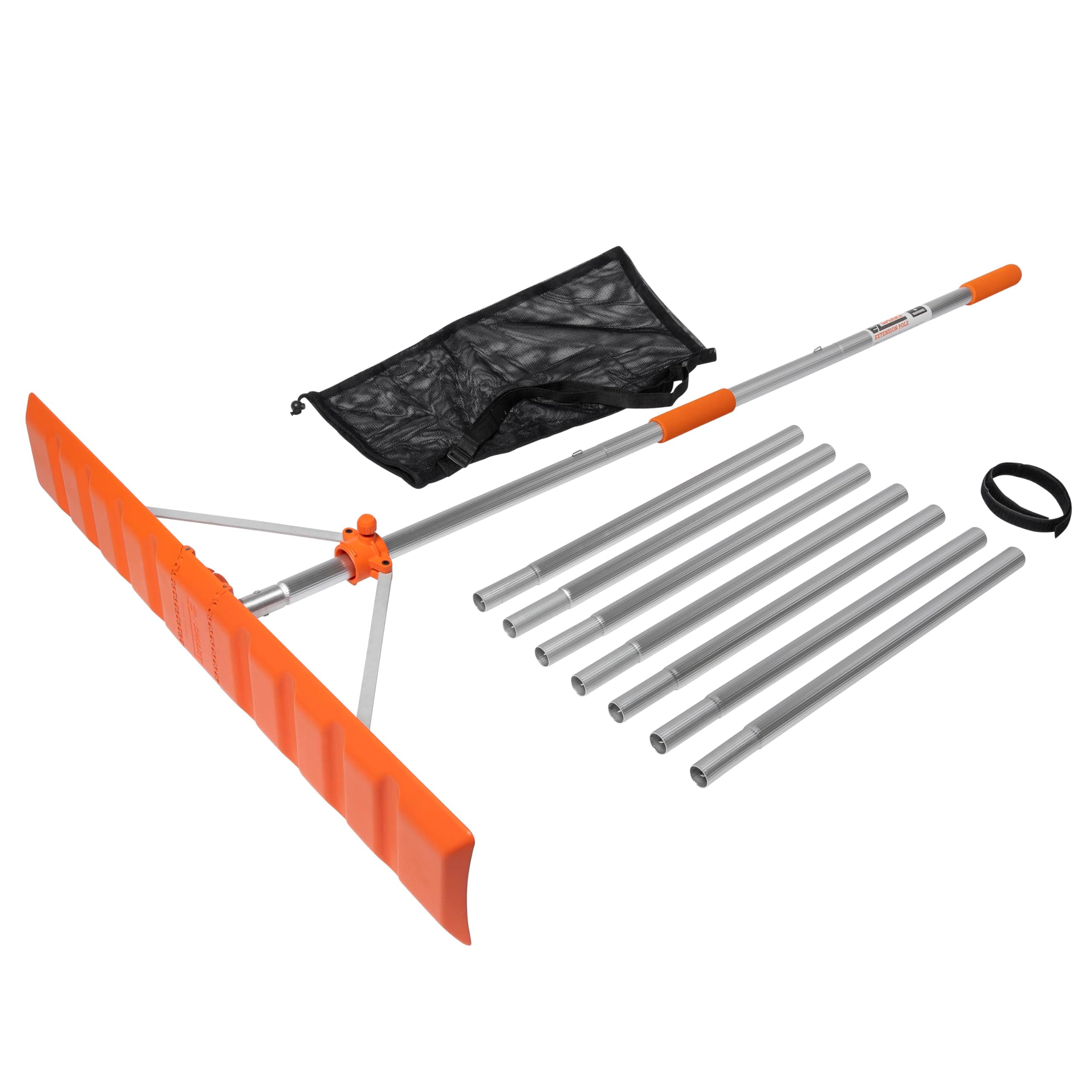 Snow Roof Rake, Adjustable 36IN Blade V-Blade Technology, Prevents Ice Dams, 21ft Reach Pole Included, Quick Assembly, Carrying Bag Included, NO wheels or sharpe edge to damage your shingles.