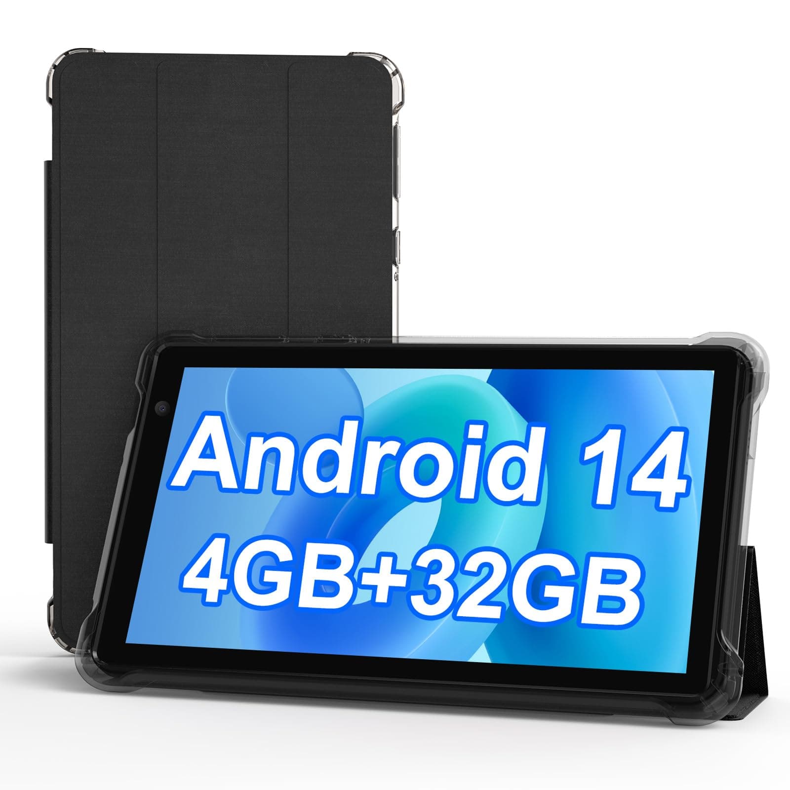 BYANDBY Tablet 7 inch Android 11.0 Tablet, 32GB ROM (128GB Expansion), Quad Core WiFi, GMS, Dual Camera, Education, Games (with Case