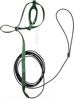The AVIATOR Pet Bird Harness and Leash: Mini Green