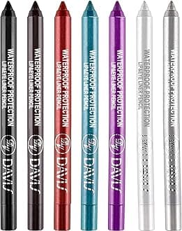 7 Colorful Eyeliner Pen Set, Eye Shadow Pencil, Pearl Eyeliner Kit Metallic Glitter Eye liner Pencil for Women Eye&Lip Liner Professional Eye Makeup Set Colorful Eye Color (7PCS A)