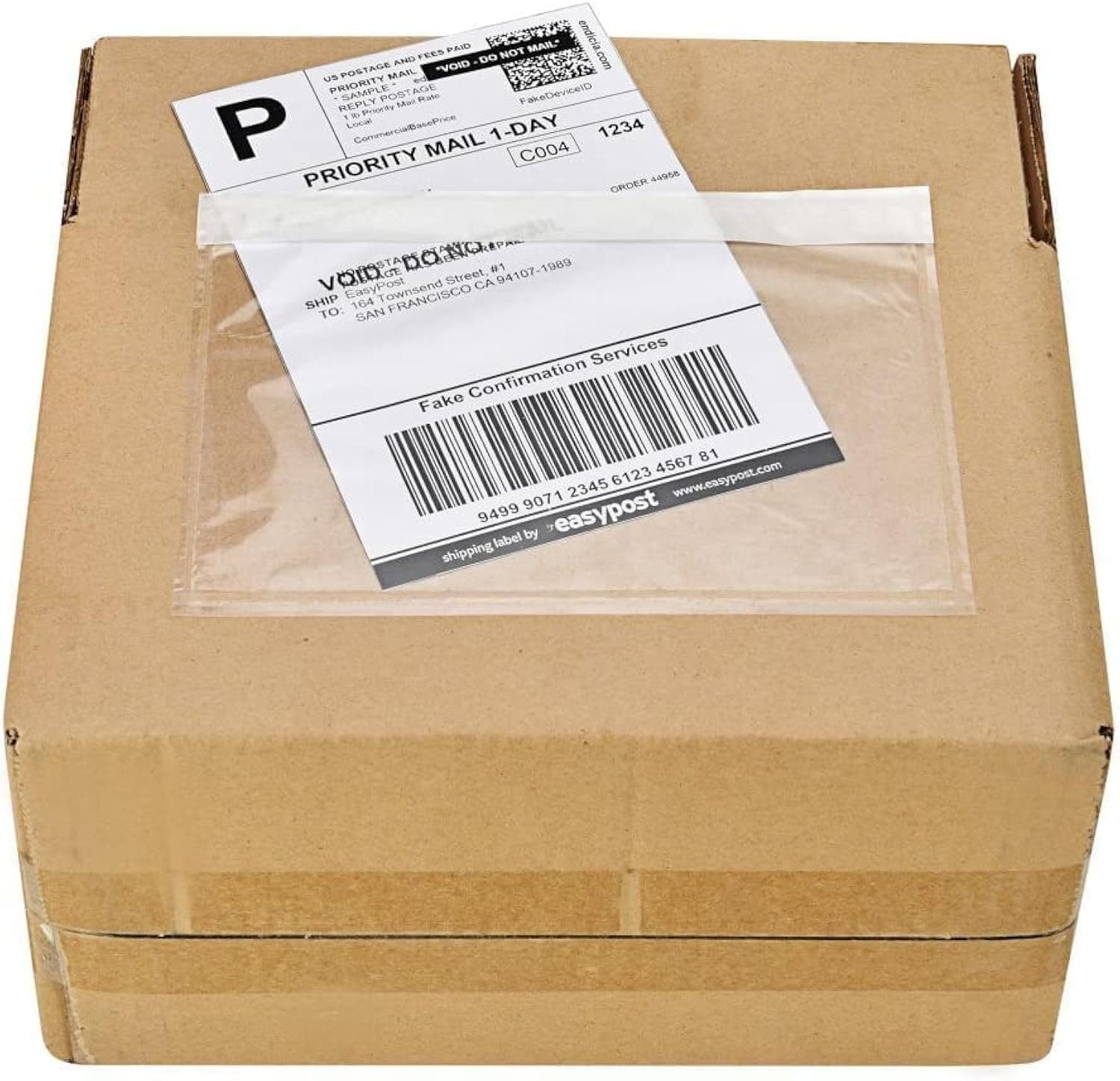 9527 Product 7.5" x 5.5" Clear Adhesive Top Loading Packing List/Shipping Label Envelopes (100 Pack)