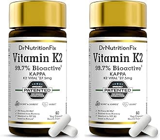 Vitamin K2 Vital® Delta from Balchem Europe (99+% All-Trans MK7 Active Form) | Natural K2 form Plant Origin | Clean Label | Healthy Bone & Heart | First time in India | 120 Servings