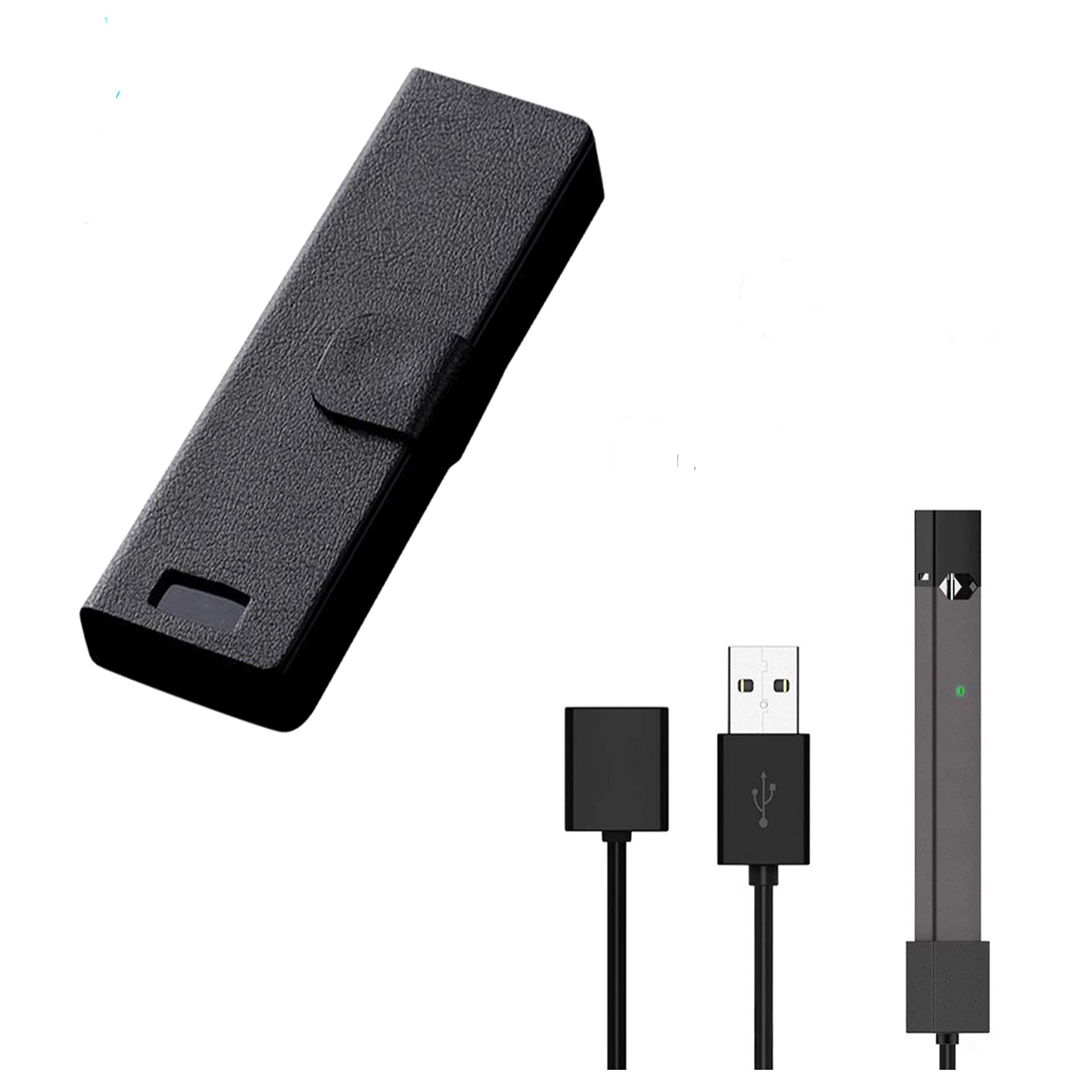 Duo Pack – Portable Charger Compatible with Juul + USB Charging Cable for Juul – Stylish and Stylish Case – Convenient for Charging Juul and Storing Pods – With LED Display - Zendi (Basic)