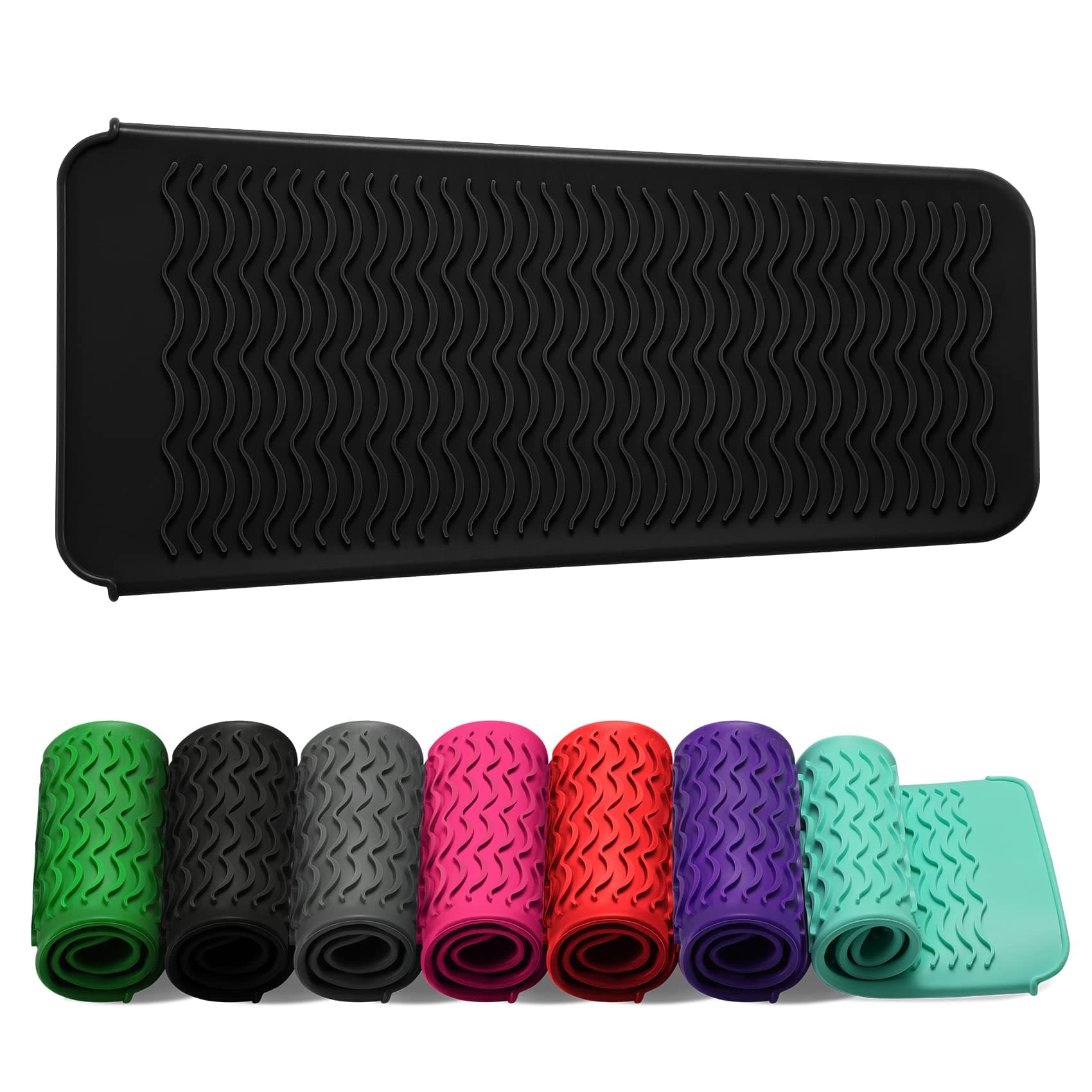 ZAXOP Resistant Silicone Mat Pouch for Flat Iron, Curling Iron,Hot Hair Tools (Black)