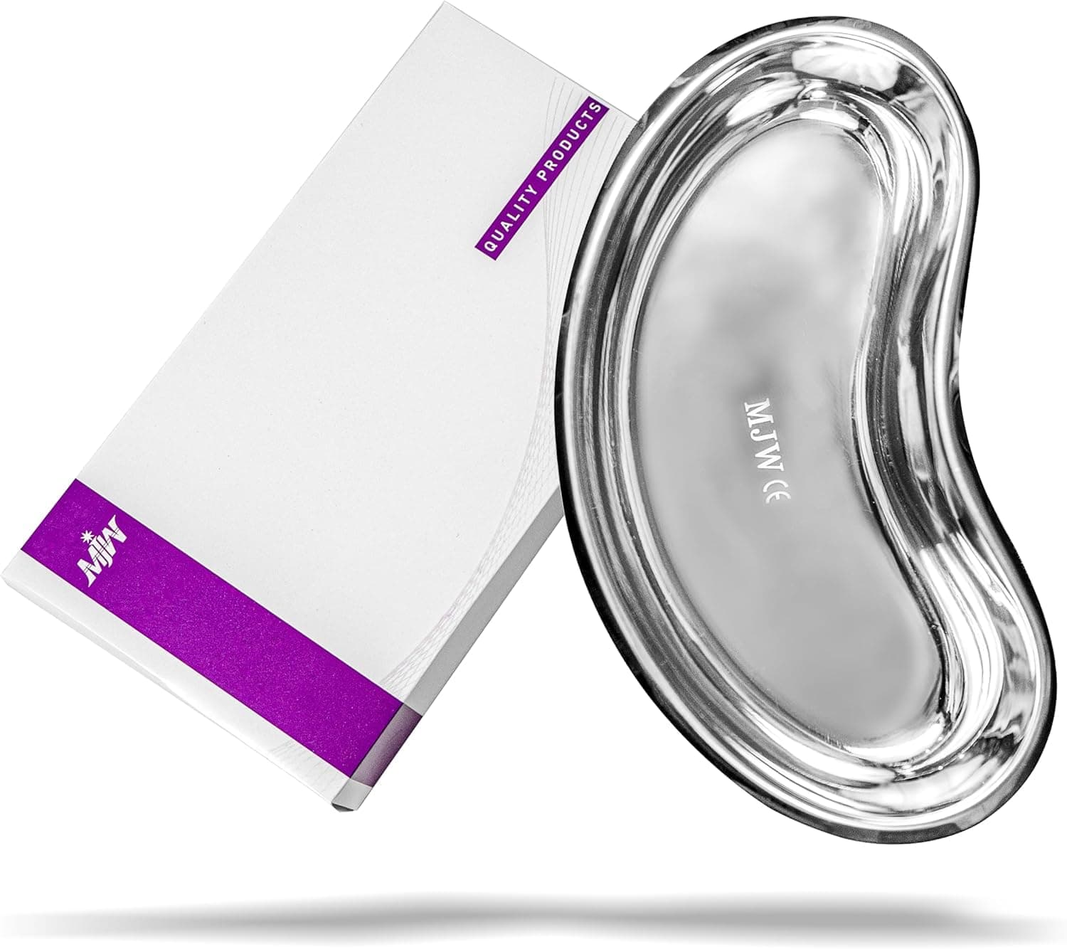 MJW Surgical Kidney Dish Curved Shape 8.3" Dish Basin Stainless Steel Tray for Medical, Dentistry, Veterinary Use