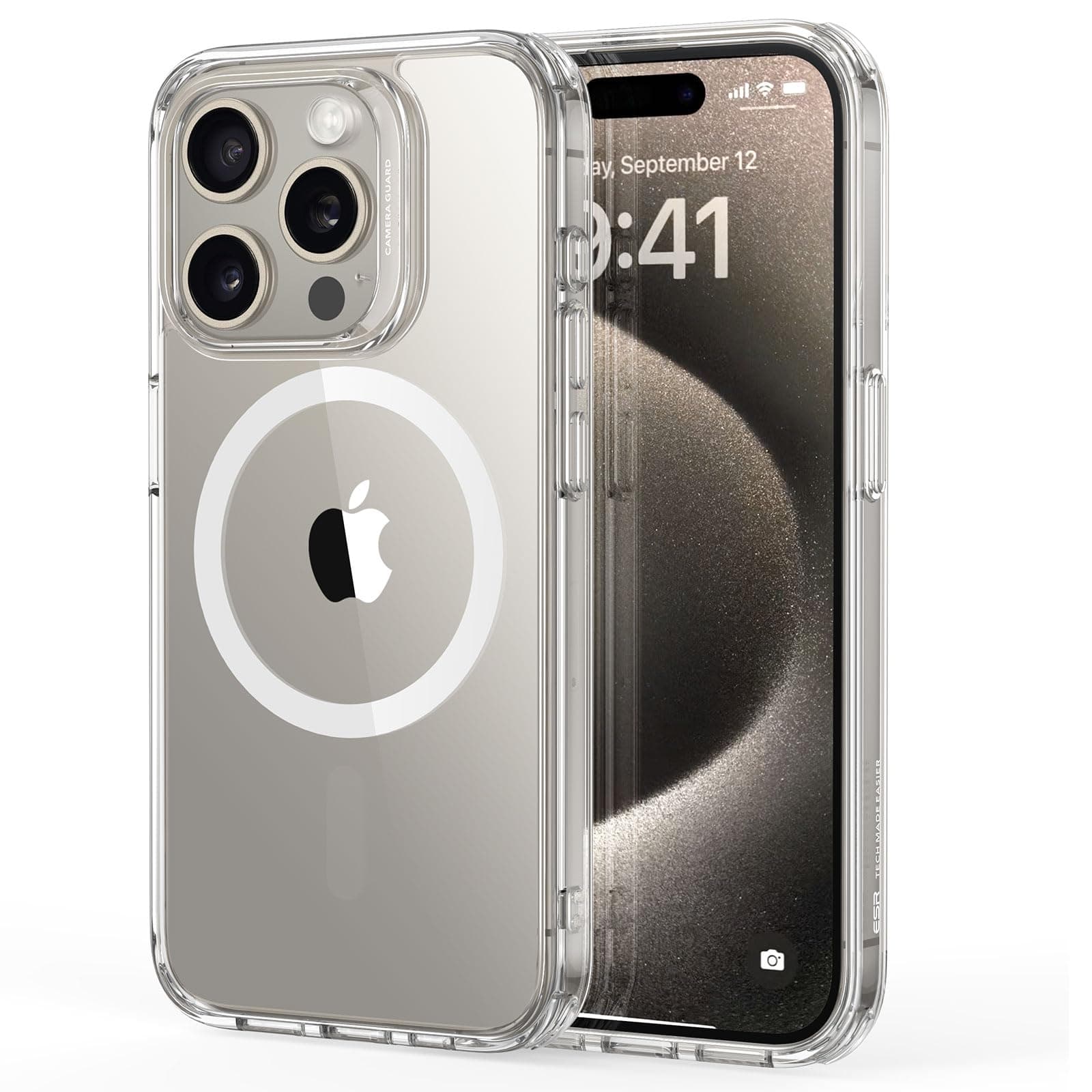 for iPhone 15 Pro Max Case, Compatible with MagSafe, Military-Grade Protection, Yellowing Resistant, Scratch-Resistant Back, Magnetic Phone Case for iPhone 15 Pro Max, Classic Series, Clear