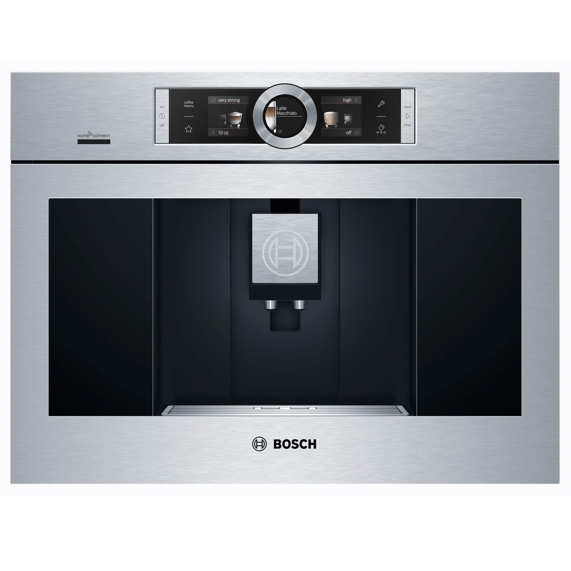 Bosch BCM8450UC 24 Inch Wide Built-In Automatic Coffee Machine with Home Connect, Stainless Steel