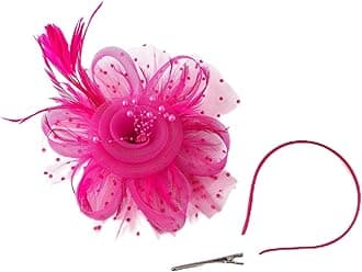 Fascinators Hats 20s 50s Pillbox Hat Cocktail Tea Party for Women (Rose Red, One Size)