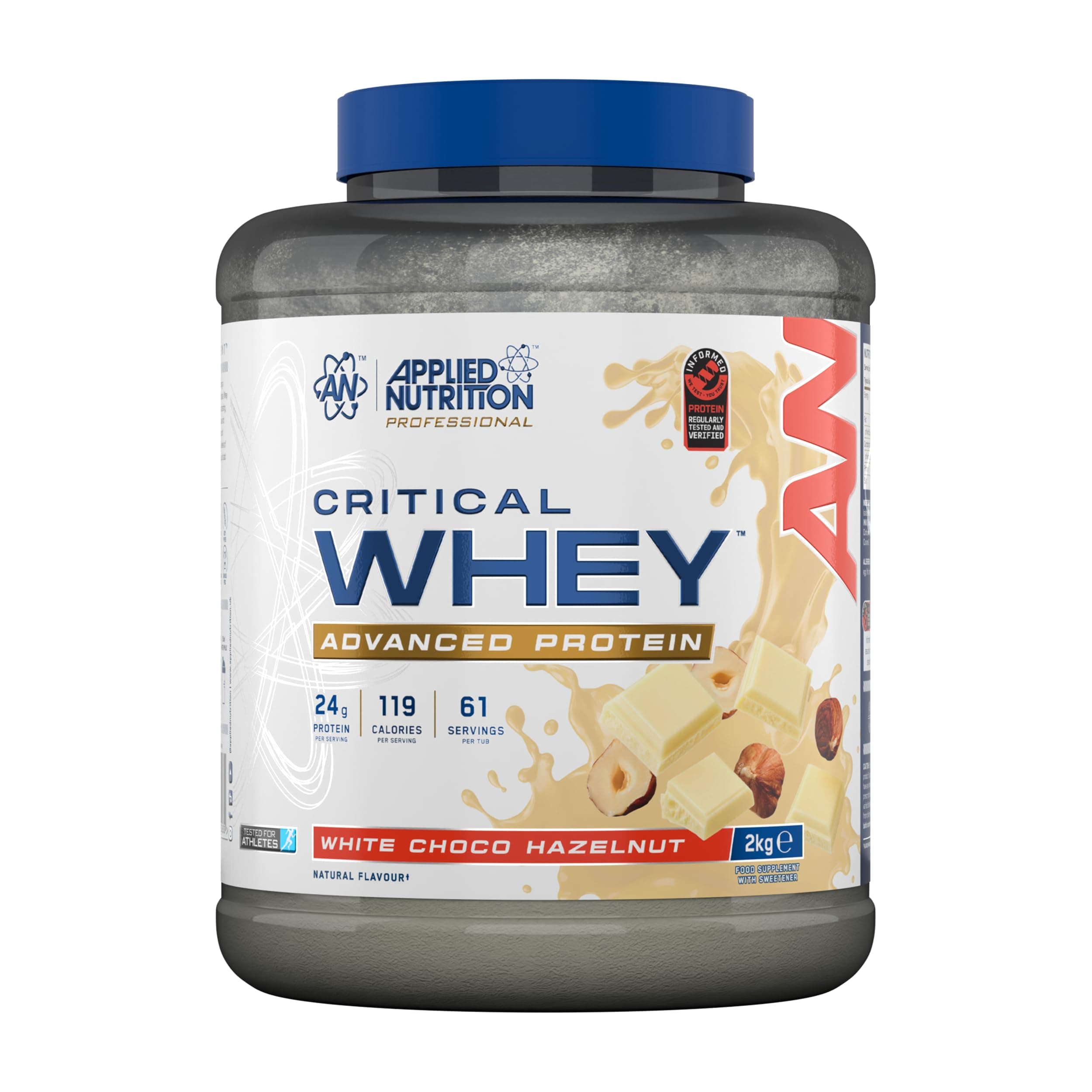 Critical Whey Protein Powder – 24g Protein per Serving, High Protein Powder, Protein Shake with BCAAs & Glutamine Packaging May Vary (2Kg - 61 Servings) (White Choco Hazelnut)