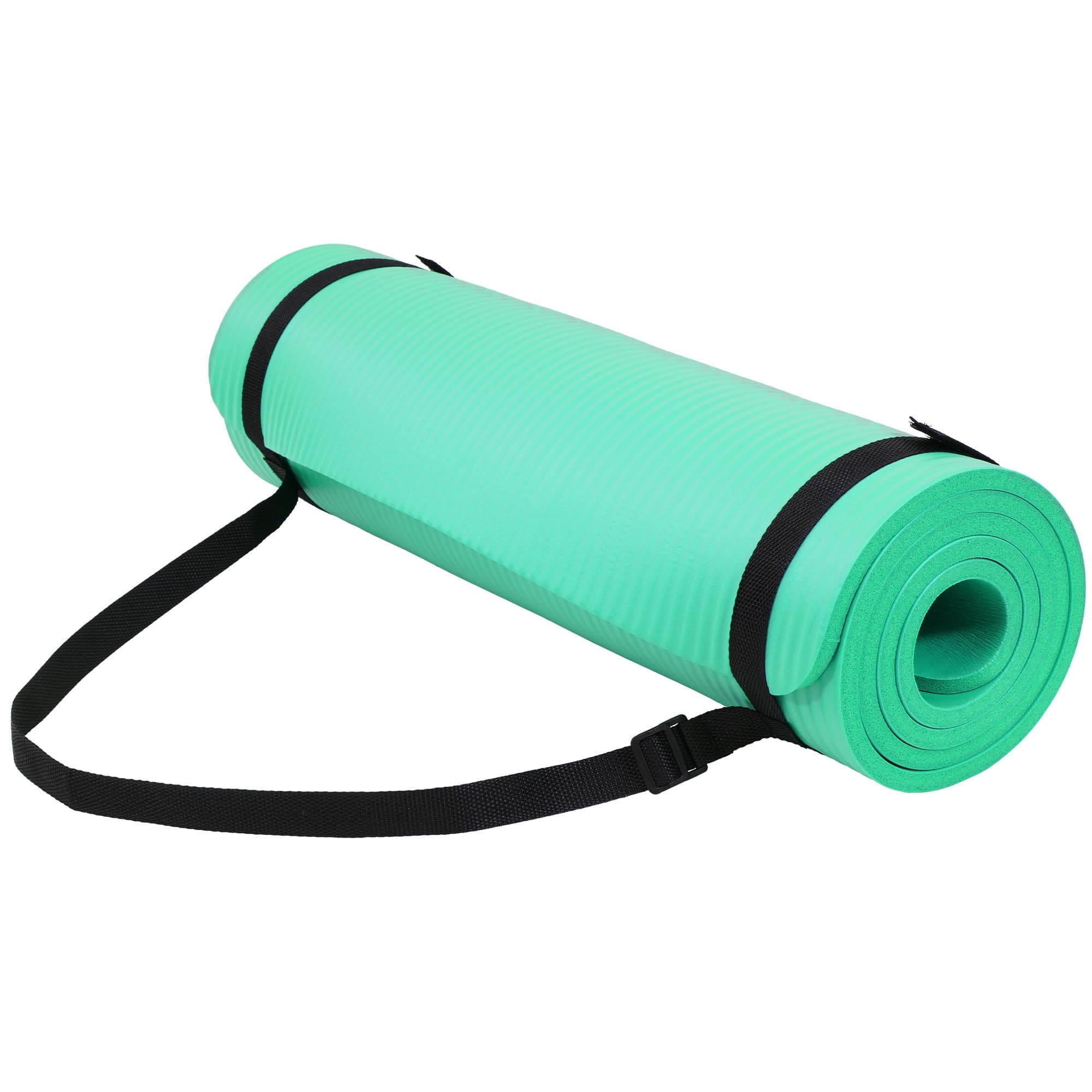 Fitvids Yoga Mat, 1/2-Inch Extra Thick High Density Exercise Mat, Anti-Tear Exercise Yoga Mat with Carrying Strap, Suitable for Various Yoga Exercises