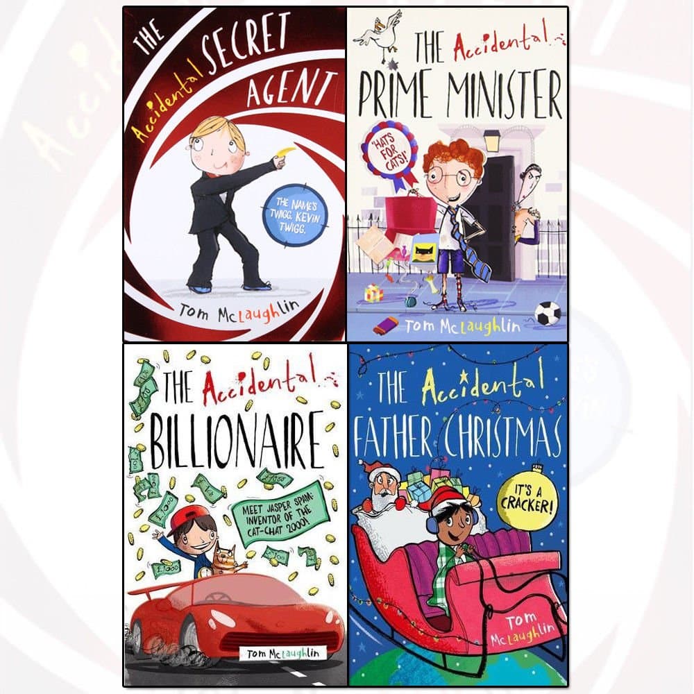 tom mclaughlin collection 4 books set (The Accidental Secret Agent, The Accidental Prime Minister, The Accidental Billionaire, The Accidental Father Christmas) Paperback