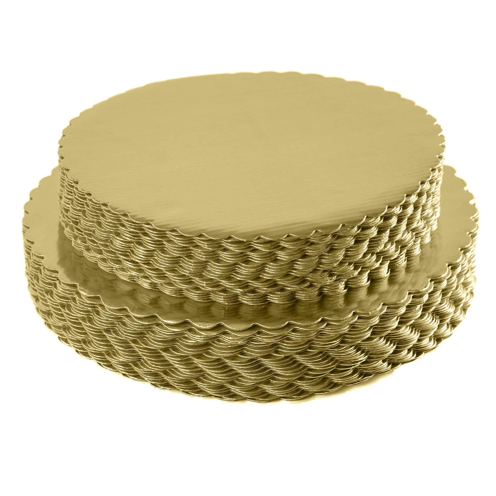 ONE MORE [25pcs]12" Gold Cakeboard Round,Disposable Cake Circle Base Boards Cake Plate Round Coated Circle Cakeboard Base 12inch,Pack of 25