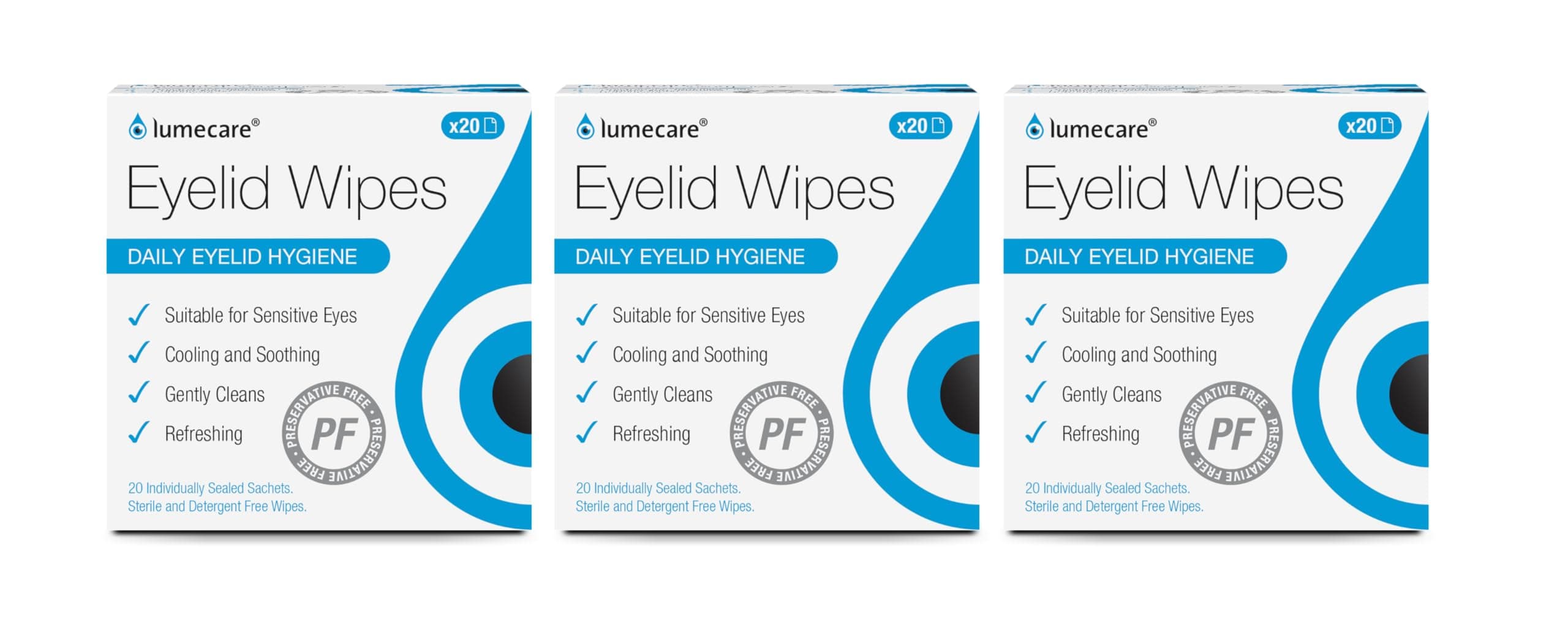 Lumecare Eyelid Wipes x3 Pack - 60 Sachets