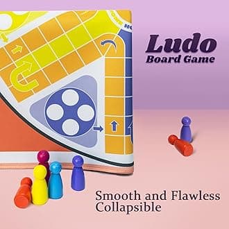 20 Inches Ludo Board Game,2-6 Players Ludo Game for Adults,Ludo & Parcheesi Board Games Suitable for Family Gathering & Party Night (Ludo Instruction Included)