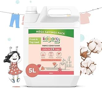 Koparo Natural Fabric Conditioner & Softener Liquid|5 Litres|Lily & Vanilla|Organic, Eco Friendly & Non Toxic|Top Load & Front Load|Protects Shine & Safe For Baby Clothes
