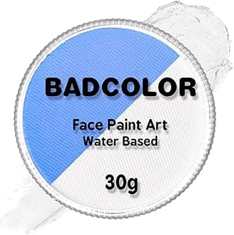 Neon White Face Body Paint (30g/1oz), Water Based UV Blacklight Fluorescent Washable Face Body Painting Kit for Music Festivals, Nights Out, Halloween, Cosplay and Parties