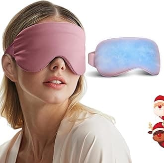 Self Care Gifts for Women: Cooling Eye Mask for Eye Care - Fsa Eligible Items Migraines Headache Relief Ice Pack Mask Products - Cold Compress for Puffy Eyes - Relaxing Gifts (Pink)