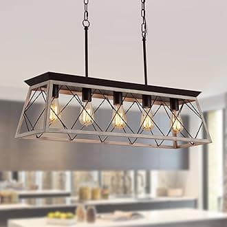 Q&S Dining Room Chandelier Light Fixtures,Farmhouse Rustic Vintage Antique Li...