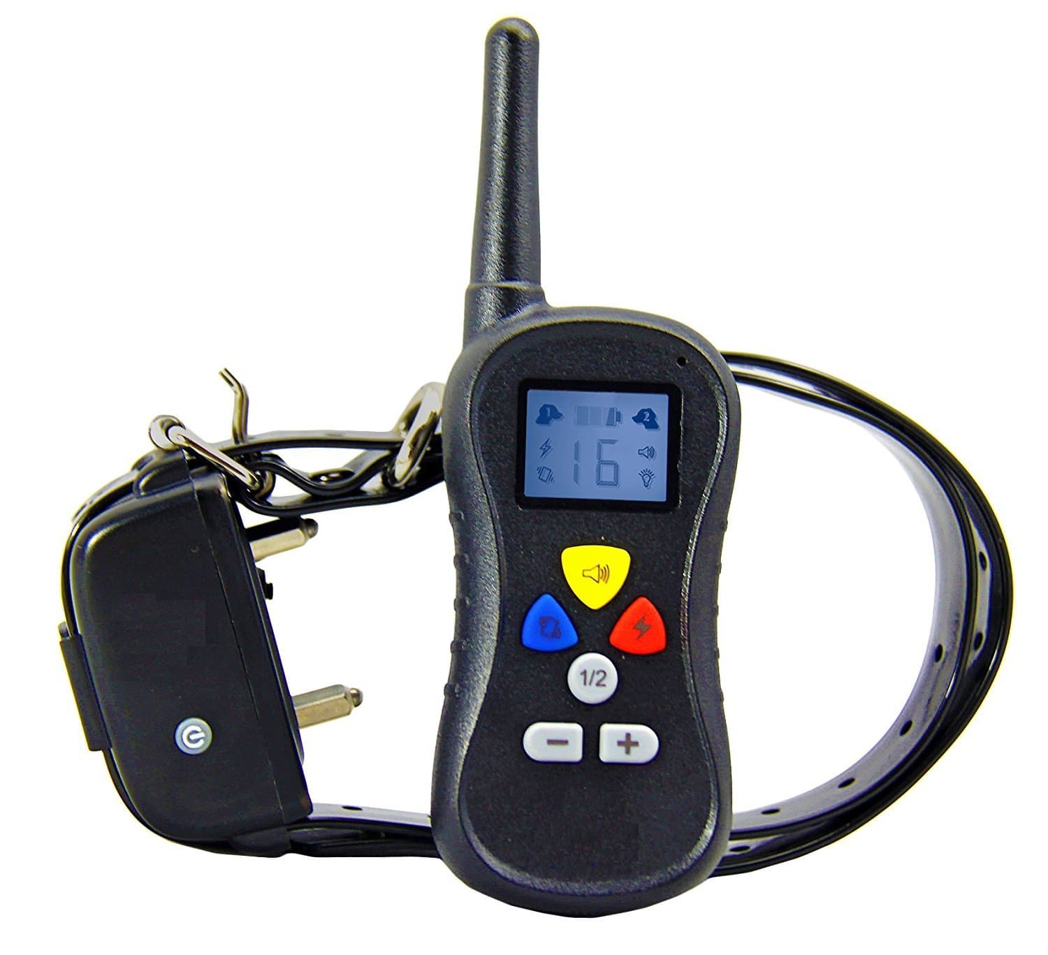 Rechargeable and Waterproof Remote Dog Training Collar-Vibration,Shock and Tone with Backlight LCD, Separate Silicone Buttons for Large, Medium and Small Dog