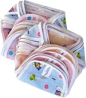 Newborn Baby Cotton Cloth Nappies/Cotton Nappy For New Born Baby, Multi Color, 0-6 Month-Pack of 24