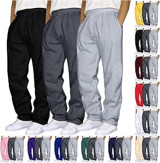 AniywnMens 3 Pack Sweatpants Baggy Running Sports Pants Loose Casual Trousers Elastic Waist Drawstring Jogger Sweatpants