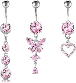 Briana Williams Belly Button Ring Belly Rings Belly Button Piercing Gold Belly Button Ring for Women Clicker Belly Ring Belly Piercing Stainless Steel 14g 10mm Blley Navel Rings Piercing Jewelry