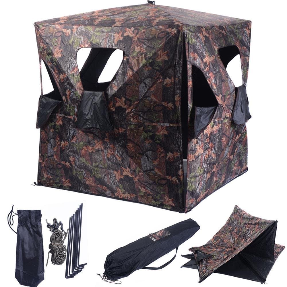 Blind & Tree Stand Accessories Ground Hunting Blind Portable Deer Pop Up Camo Hunter Weather Proof Mesh Window