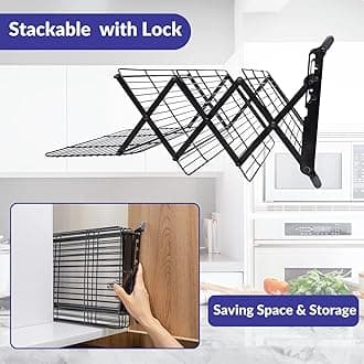 Geesta 4-Tier Collapsible Cooling Rack with Adjustable 3 Setting Design Stackable Cooling Roasting Cooking for Cookies Baking