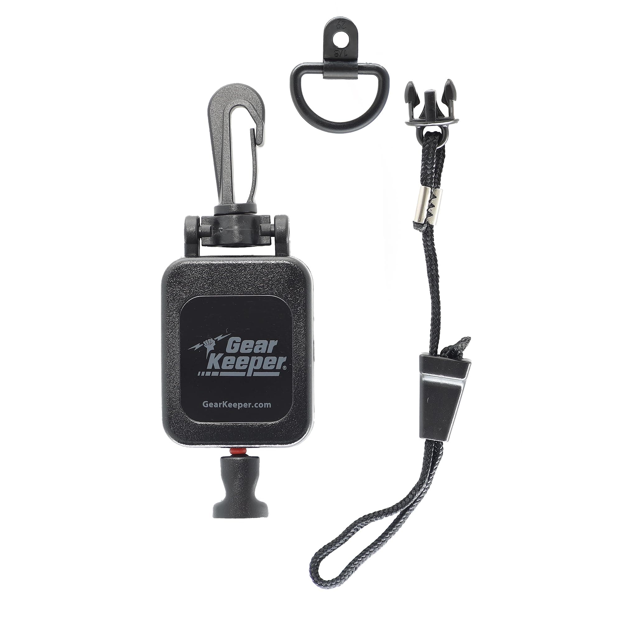 Gear Keeper CB Radio Microphone Keeper - Retractable Mic Holder With Heavy Duty Snap Clip Mount for Truck Radio - CB Radio Accessories With Lanyard & Mounting Hardware - Made in USA (Black)