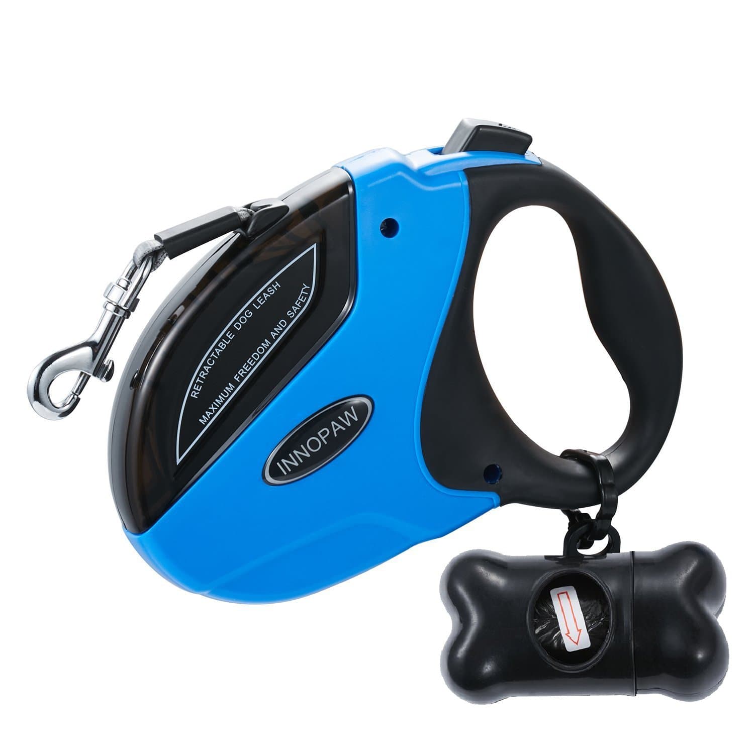 Retractable Dog Leash, Retractable Pet Leash 16ft Dog Walking Leash with One Button Brake and Lock Suitable for Small Medium & Large Pet Dogs up to 110lbs Free Waste Dispenser and Bags