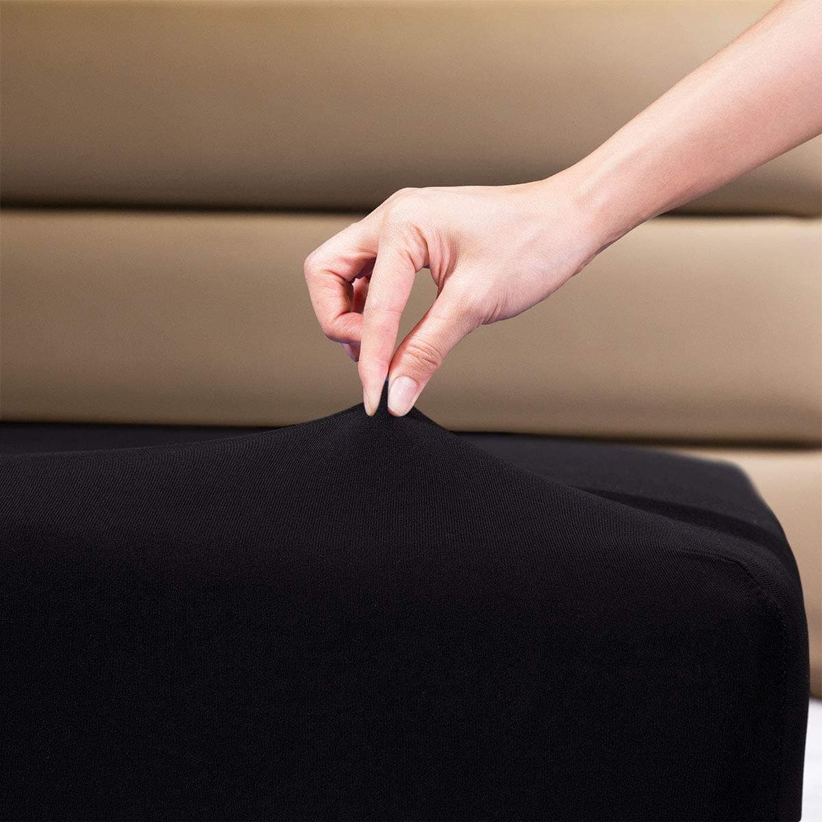 Family Bedding King Size Sheet Bed Cover - King Size Deep Fitted Sheet - Soft Jersey 100% Cotton 4 Way Stretch Black Bedding - Shrinkage and Fade Resistant. (King (160x200cm), Black)