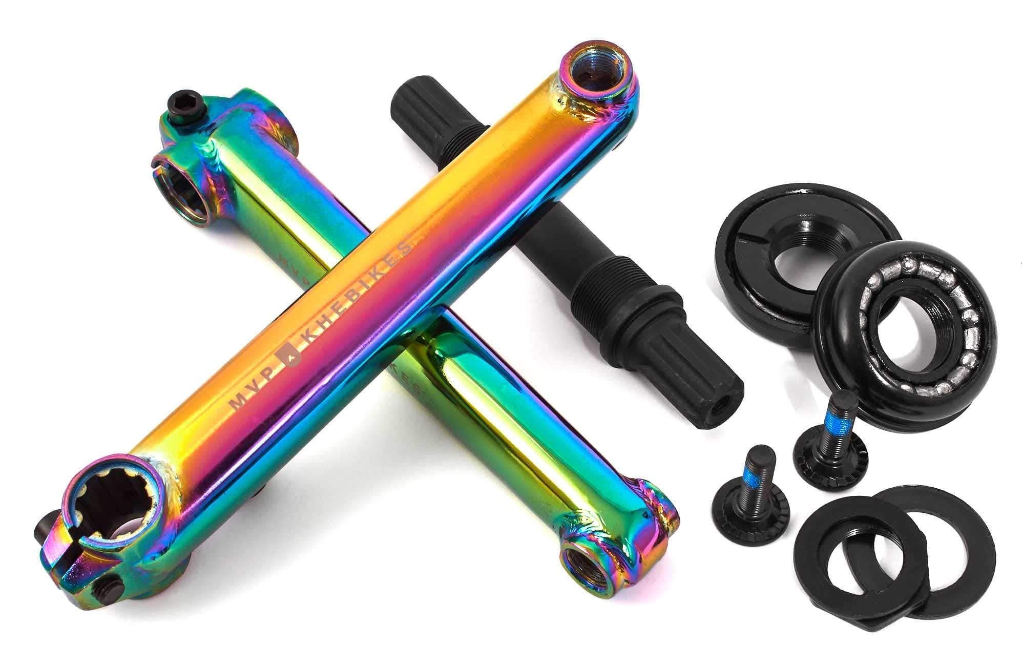 KHEbikes KHE MVP BMX Crank Set 8T US BB CrMo 19 mm Axle 170 mm Arms Oil-Slick Jet Fuel