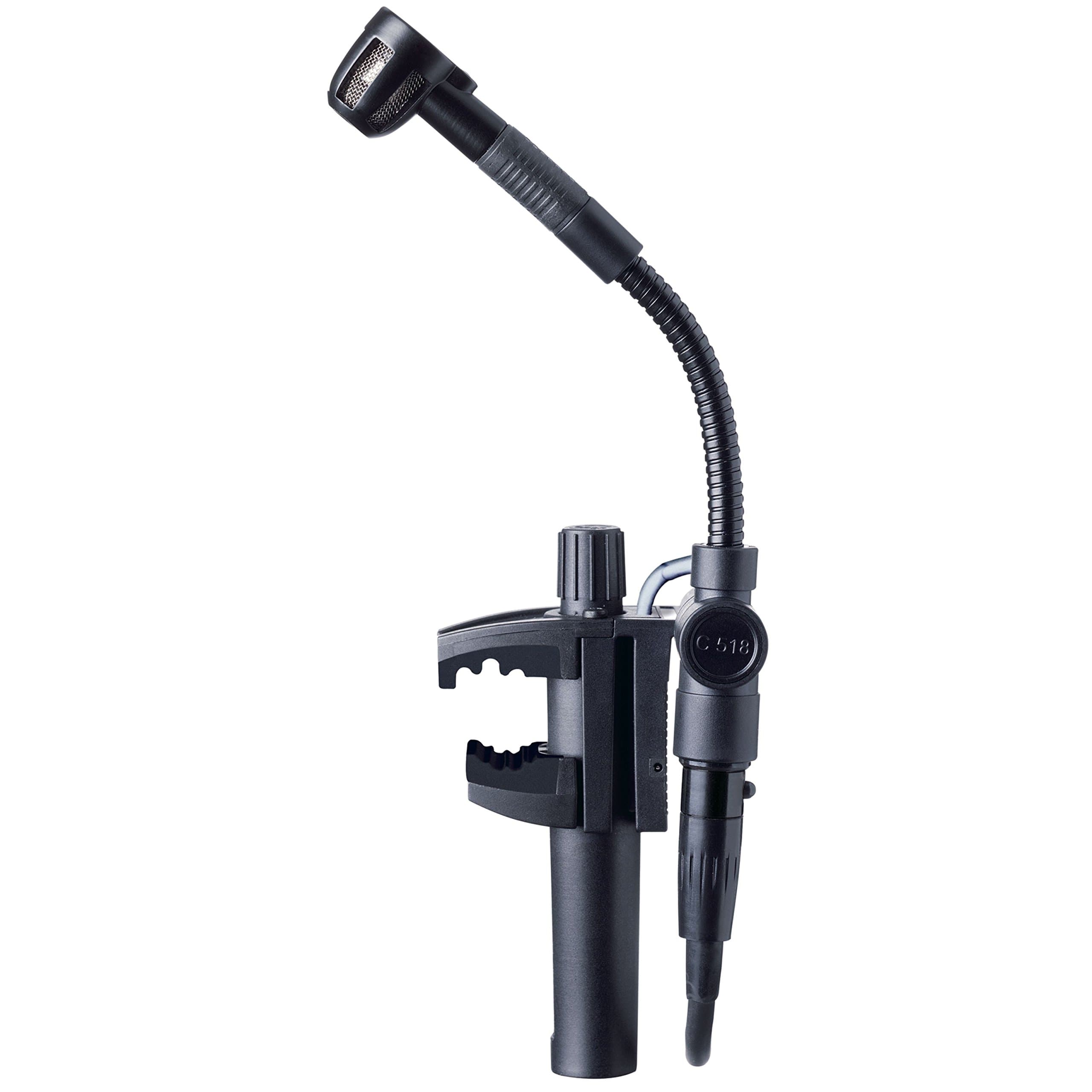 Pro Audio C518 ML Professional Miniature Clamp-On Condenser Microphone with Mini XLR to Mini XLR Cable and A400 Adapter Plate
