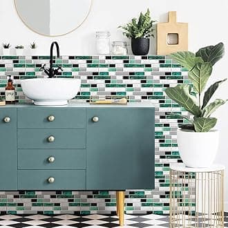 Alwayspon Wall Tile Transfers Sticker for Home Decor, Peel & Stick self-Adhesive splashback, Tile Decals for Living Room Kitchen Bathroom Decor, 9 Pieces