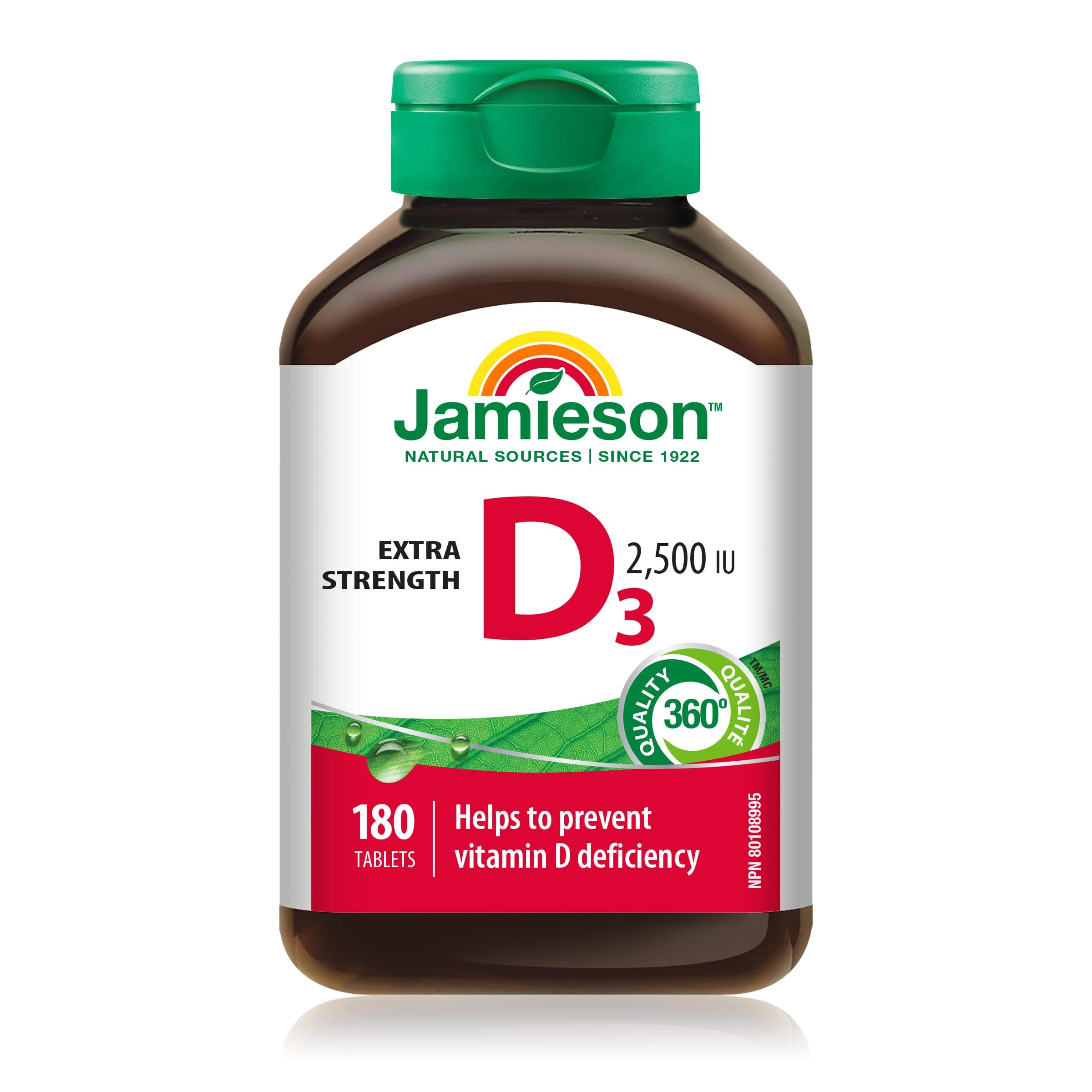 Jamieson Extra Strength Vitamin D3 2,500 IU, 180 tabs