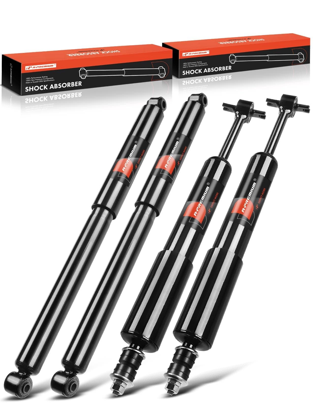 A-Premium Front and Rear Shock Absorbers Struts Compatible with Ford Ranger 1998-2011 & Mazda B3000 1998-2007, B4000 1998-2009 - [4WD or RWD with Torsion Bar Front Suspension]