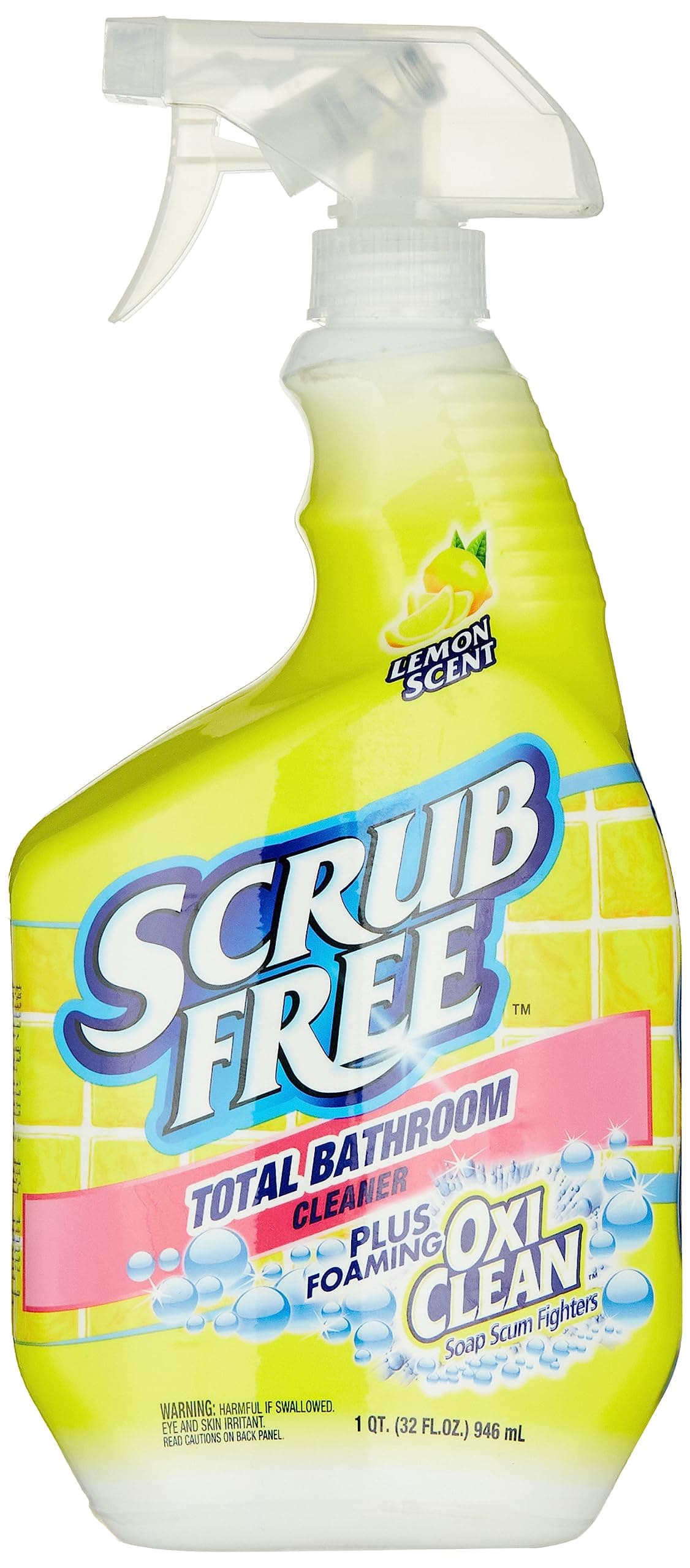 Scrub Free Bathroom Cleaner with Oxi Clean, Lemon Scent, 32 oz