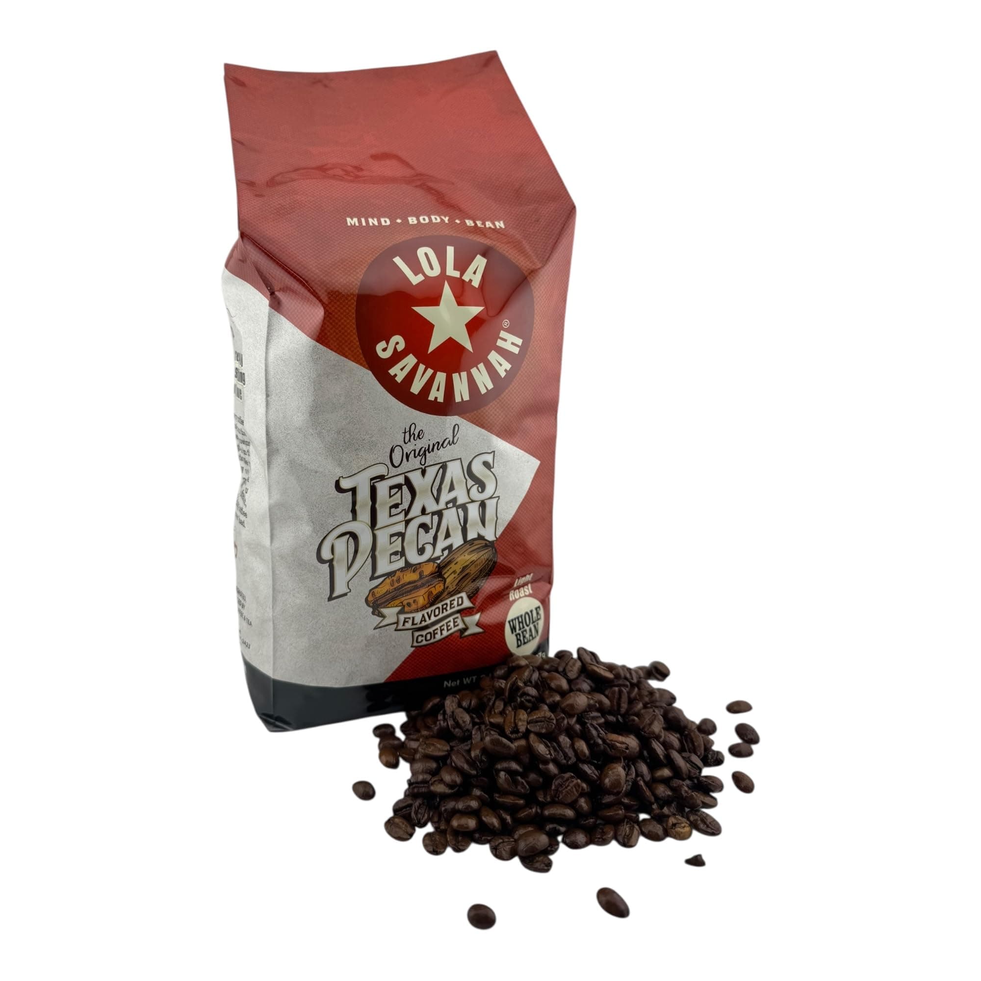 Lola Savannah Texas Pecan Whole Bean Caffeinated Coffee, 2lb
