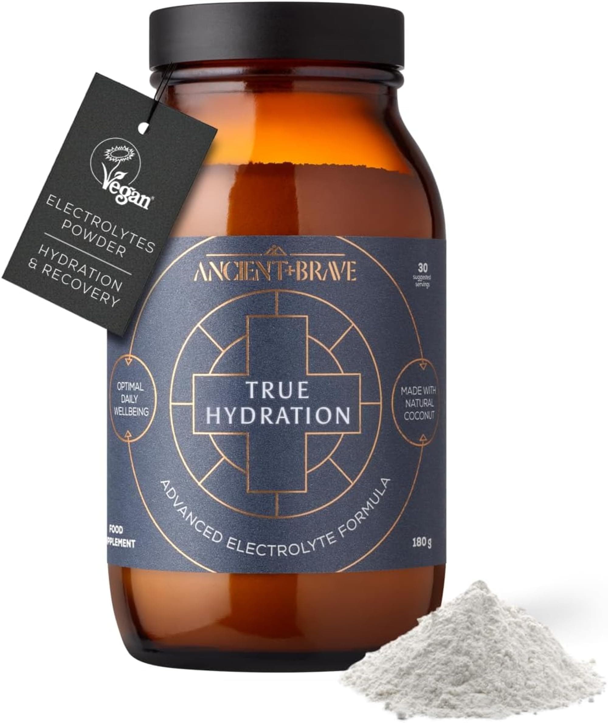 True Hydration 180g Jar - Electrolytes Powder with Magnesium, Potassium & Chromium - Natural Coconut Water Electrolyte Powder for Morning Hydration, Workout Recovery