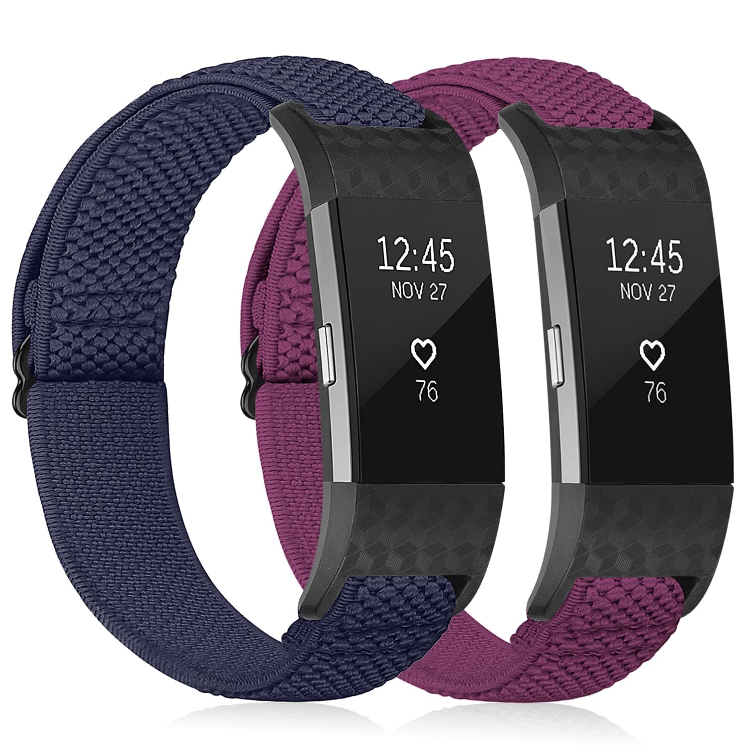 Elastic Strap Only Compatible with Fitbit Charge 2 Strap，Adjustable Stretchy Nylon Sports Replacement Band for Men Women