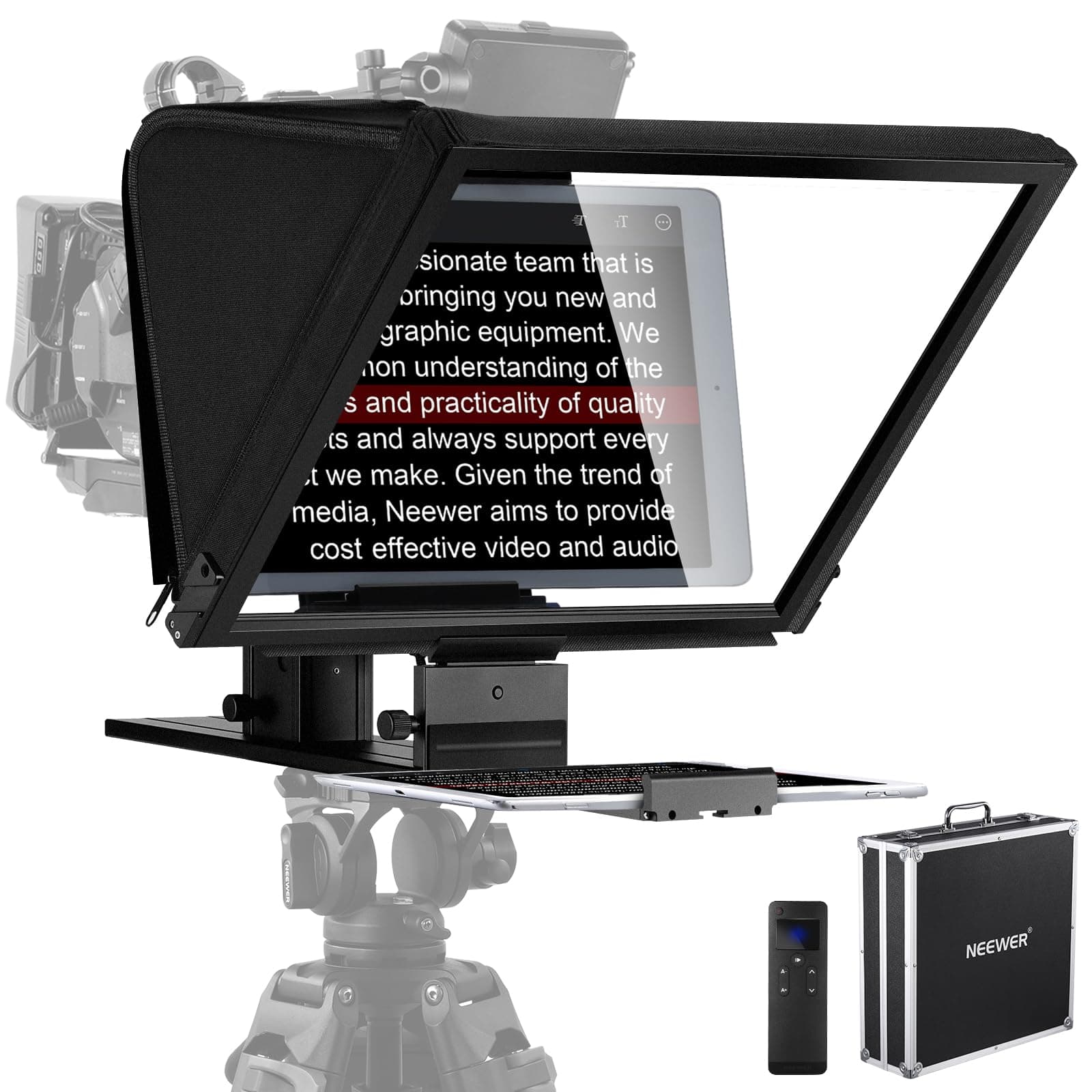 Teleprompter X16 with RT113 Remote & App Control, 16" Beamsplitter