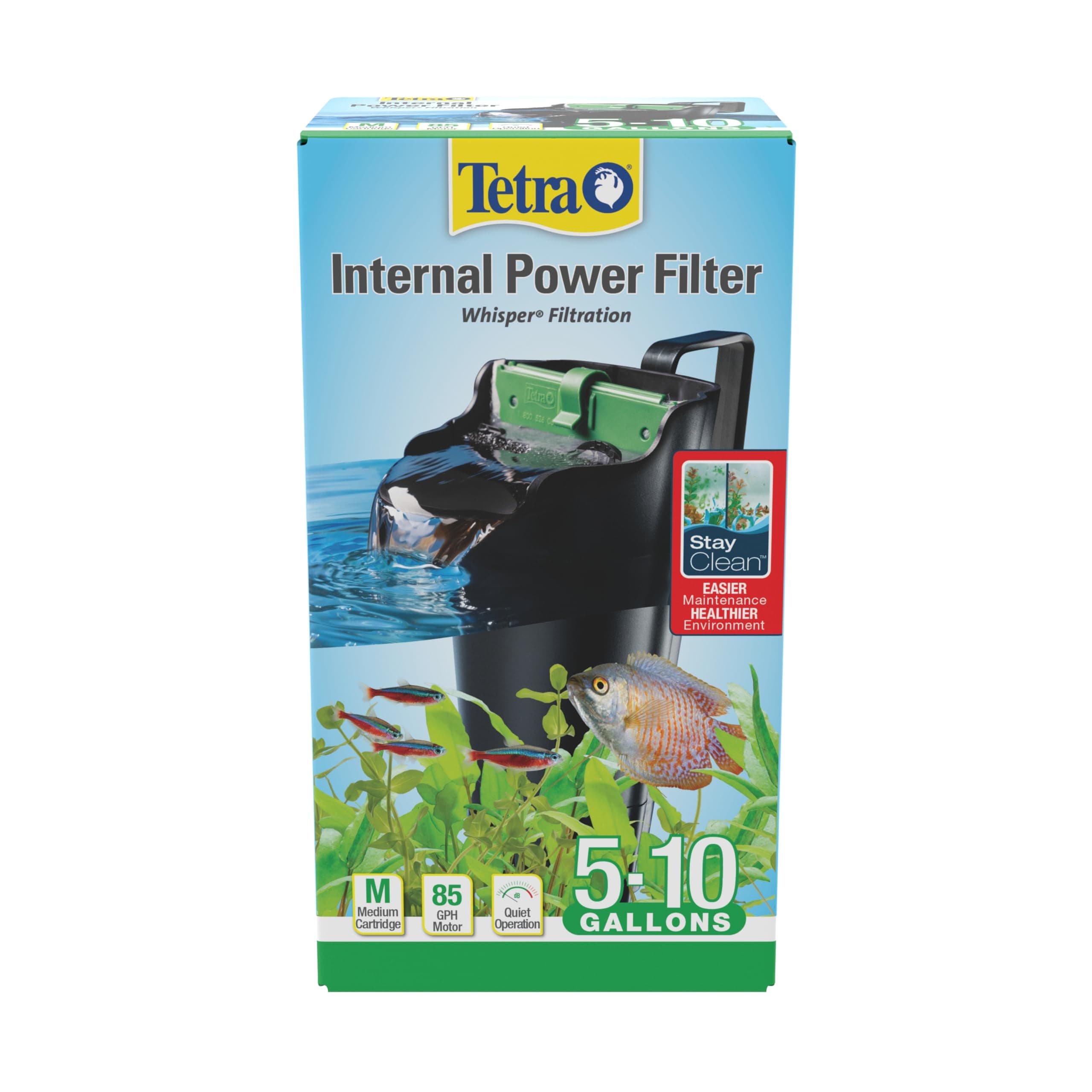 Tetra Whisper Internal Power Filter 5 To 10 Gallons, For aquariums, In-Tank Filtration, Black