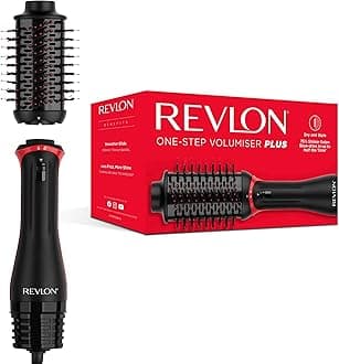 One-Step Volumiser Plus (Patented Detachable Head, Ceramic Titanium Barrel, Nylon Styling Bristles with Activated Charcoal Pins, Tourmaline Ionic Technology), RVDR5298UK