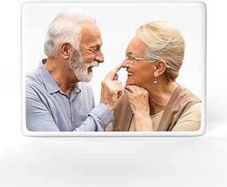 Personalized Ceramic Photo for Headstone, Waterproof Picture for Grave Cemetery Tombstone Pictures Porcelain Cameo Funeral Portrait Memorial Monument Photo for Burial Stone Hanging Decorative Tiles