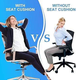 QUTOOL Seat Cushion and Lumbar Support Pillow for Office Desk Chair Back Support Chair Cushion Seat Cushion & Back Pillow for Sitting lumbar support Suitable for Home, Office,Wheelchair
