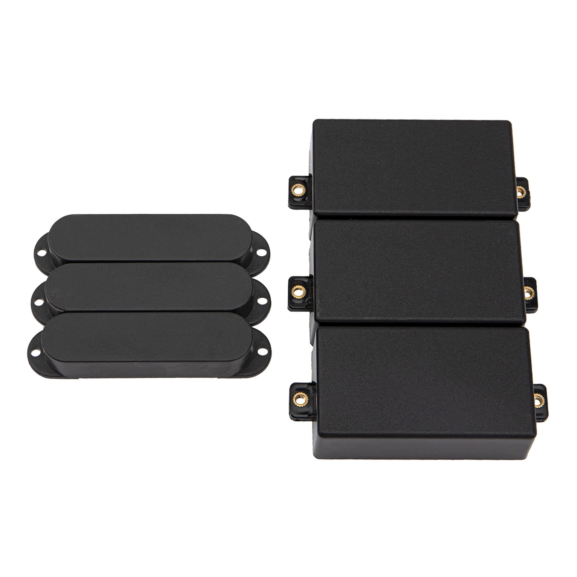 6Pcs Yootones Plastic Closed Shell Electric Guitar Single Coil Pickup Covers & Humbucker Plastic Guitar Pickup Compatible with Electric Guitar Parts Replacement (Black)