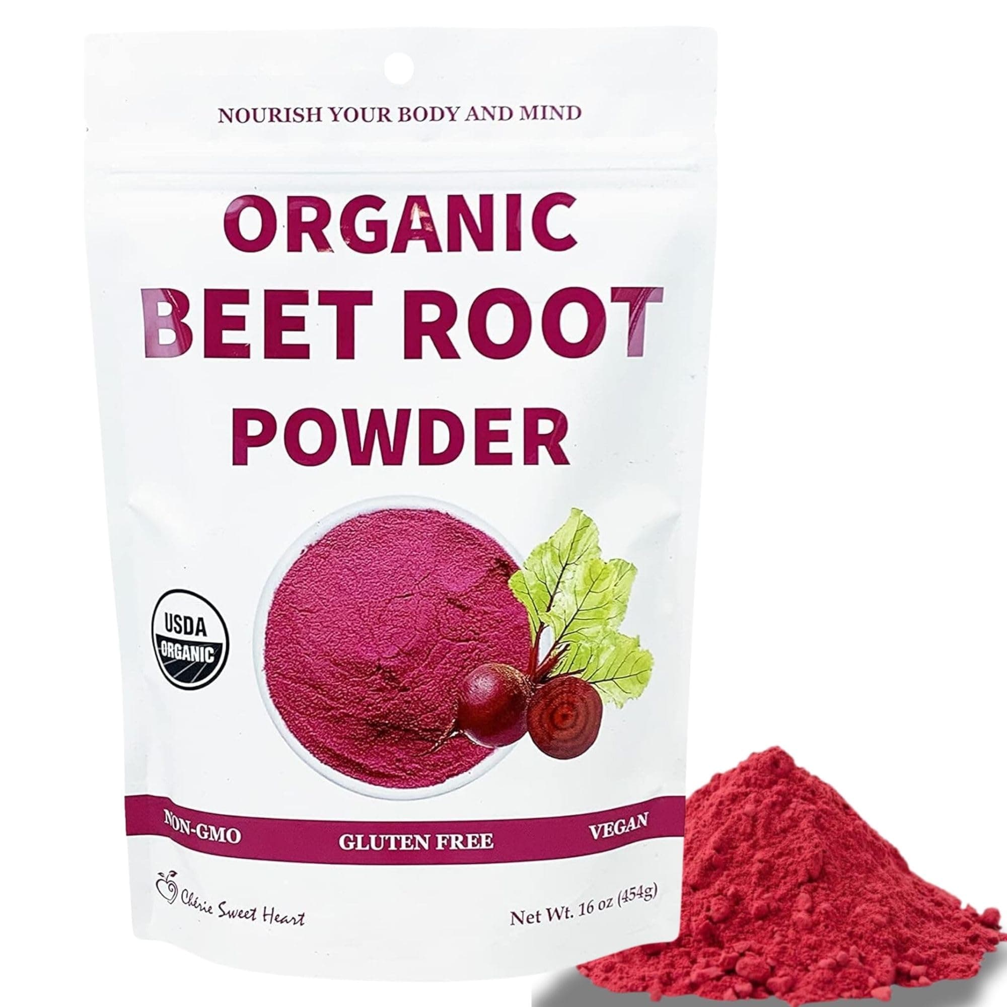 Chérie Sweet Heart Organic Beet Root Powder (1 LB) , Raw & Non-GMO
