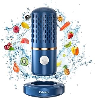 Fruit and Vegetable Cleaning Machine, Fruit and Vegetable Cleaner, USB Wireless Food Purifier, Cleaner Device for Washing Fruits, Vegetables, Rice, Meat and Tableware (Blue), Medium